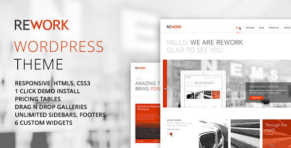 Modern WordPress Themes REWORK Responsive Modern WordPress Theme - Wordpress ...
