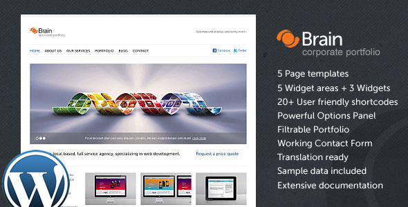 Brain WP - Themeforest Corporate/Portfolio WordPress Theme - Wordpress ...