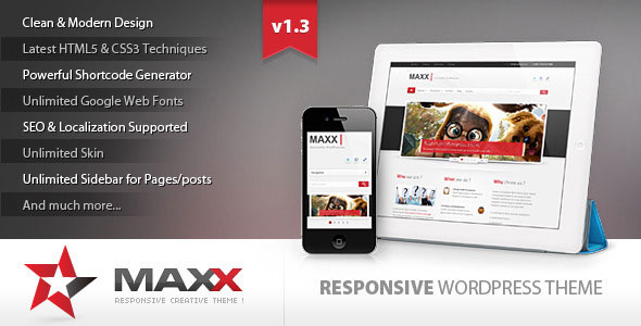 Maxx - Responsive Creative Wordpress Themeforest Theme - Wordpress ...