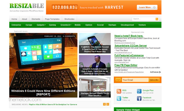resizable themejunkie wordpress template wordpress themejunkie