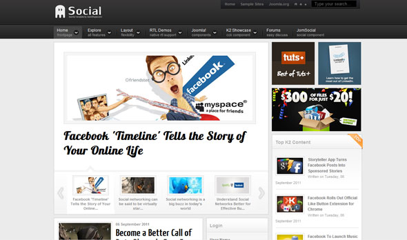 shaper social social networking joomla 2 5 template joomla