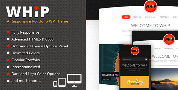 Whip - Responsive Portfolio Themeforest WP Theme - Wordpress :: Themeforest