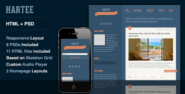 Download Hartee A Tumblr Style Html Template Html Others Themeforest PSD Mockup Templates