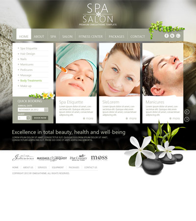 Ot Spasalon Free Spa Salon Business Joomla 2 5 Template Joomla Omegatheme Free Spa Website Templates