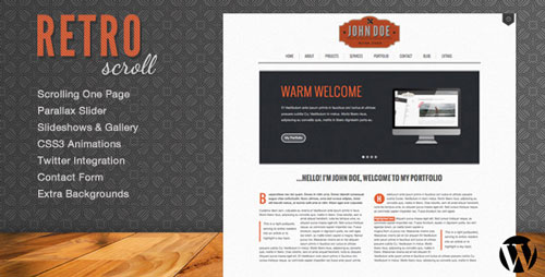 Retro Scroll - Themeforest Creative One Page WordPress Theme ...