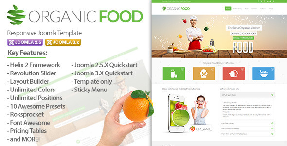 Organic Food V1 0 Themeforest Responsive Joomla Template Organic Food Is A Clean And Modern Joomla 2 5 X 3 Template It S Based On Helix Framework Which Gives The Variety Of Features